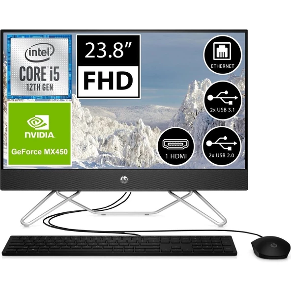 Hp 24-CB1013NT Intel Core I5-1235U 8gb 512GB SSD MX450 23.8" Fhd Freedos All In One Bilgisayar 79N36EA - Resim 3