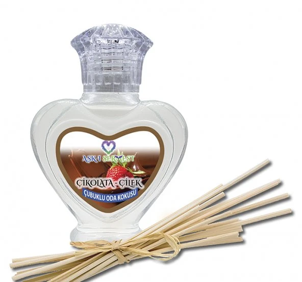 Aşk-ı Sermest Mango&Kavun Aromalı Bambu Çubuklu Oda Kokusu Parfüm, Kalp Şişe, 60 mL, 5 Adet ürün görseli 1