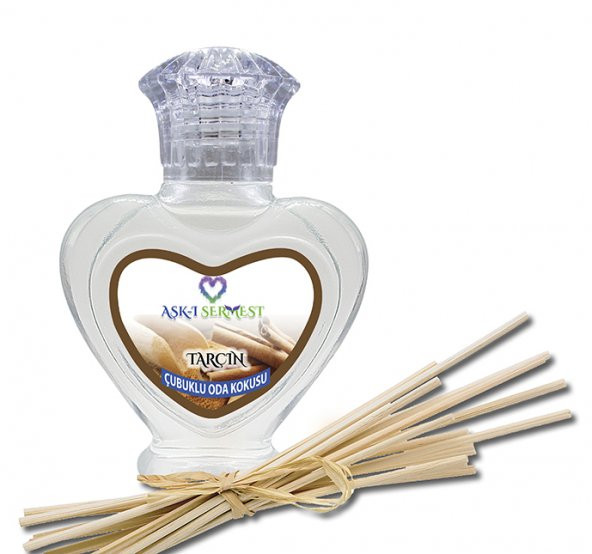 Aşk-ı Sermest Amber Aromalı Bambu Çubuklu Oda Kokusu Parfüm, Kalp Şişe, 60 mL, 5 Adet
