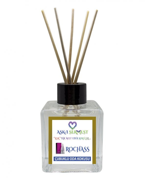 Aşk-ı Sermest Tarçın Aromalı Bambu Çubuklu Oda Kokusu Parfüm,  Küp Şişe, 60 mL, 5 Adet