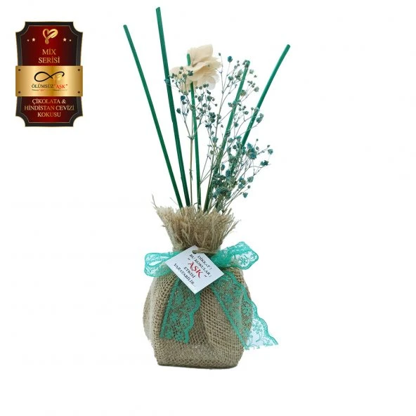 Ölümsüz "Aşk" Hasır Serisi Çikolata & Hindistan Cevizi Kokulu 120 ml küp Şişe Bambu Çubuk Koku 3 Ad ürün görseli