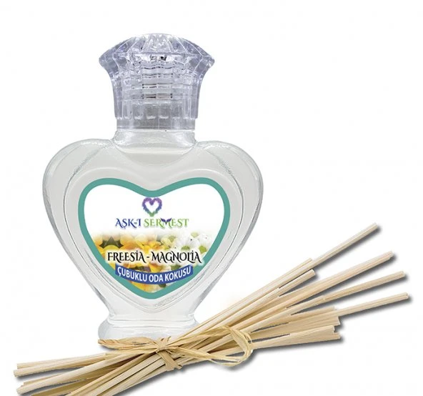 Aşk-ı Sermest Tutti Frutti Aromalı Bambu Çubuklu Oda Kokusu Parfüm, Kalp Şişe, 60 mL, 5 Adet ürün görseli 1