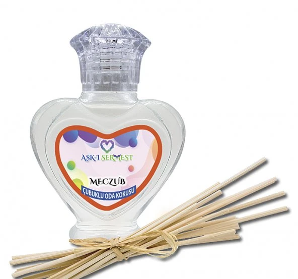 Aşk-ı Sermest Meczub Çiçek Aromalı Bambu Çubuklu Oda Kokusu Parfüm, Kalp Şişe, 60 mL, 5 Adet ürün görseli