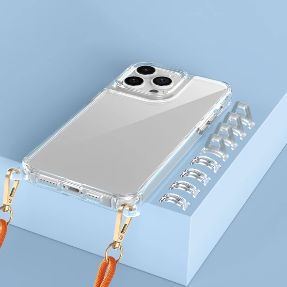 iPhone 14 Pro Kılıf Airbagli Takılabilir Askı Aparatlı Snap Silikon Kapak Kılıf - Resim 4