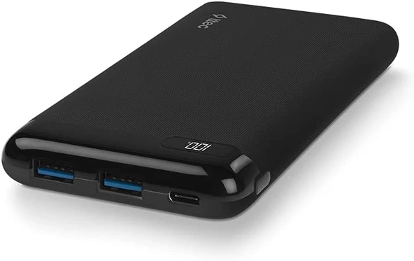 PowerSlim LCD PD 10.000 mAh Taşınabilir Şarj Aleti / Powerbank, USB-C, Siyah