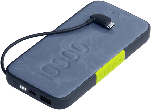 -  Powerbank 10000 mAh, USB-C, Mavi