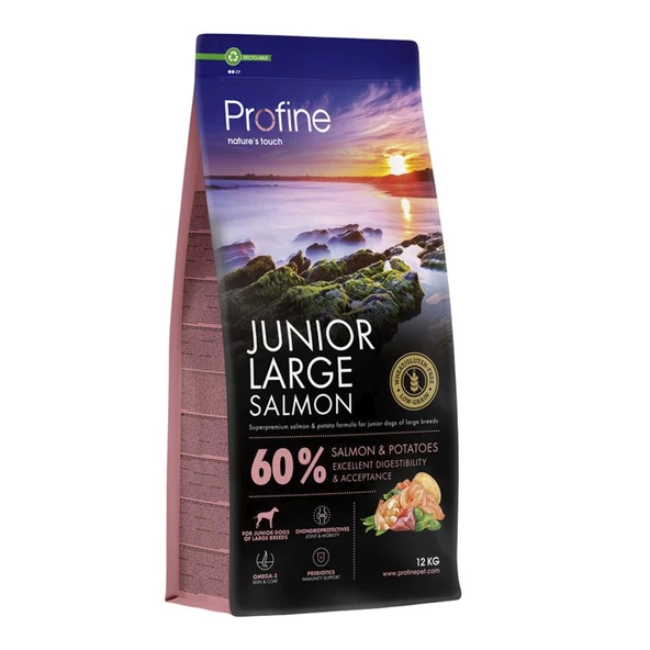 Profine 12kg Gluten Free Junior Large Salmon Glutensiz İri Irk Somon Etli Yavru Köpek Maması