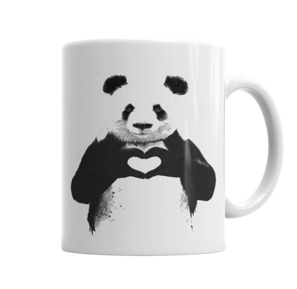Sevimli Panda Love Kupa Bardak Porselen