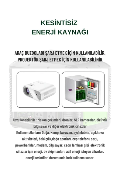 Fuchsia 315.000 mAh 1200W Güçlü Hafif Taşınabilir Kamp ve Doğa İçin İdeal Tasarlanmış Güç Kaynağı - 6