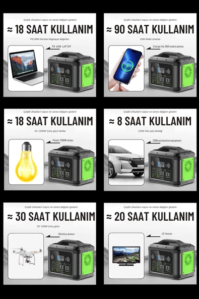 Fuchsia 315.000 mAh 1200W Güçlü Hafif Taşınabilir Kamp ve Doğa İçin İdeal Tasarlanmış Güç Kaynağı - 4