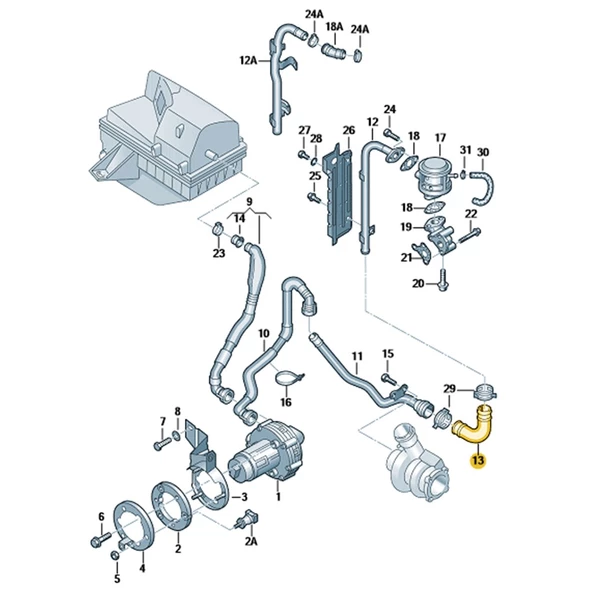 Audi A4 1999-2001 1.8T ANB AWT Motor Pompa Açı Hortumu 058133785B - 6
