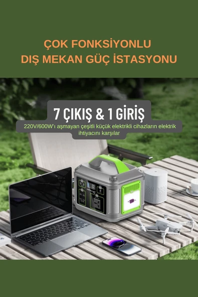 Fuchsia 128.000 mAh 600W Güçlü Hafif Güç Kaynağı Taşınabilir Kamp ve Doğa İçin İdeal - 2