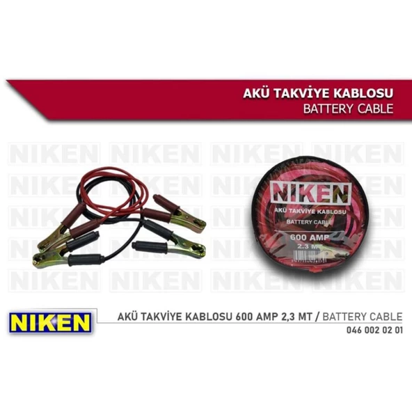 Niken Akü Takviye Kablosu 600 Amp 2,3 MT