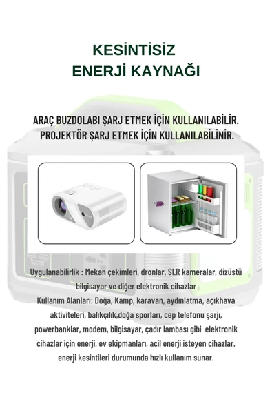Fuchsia 128.000 mAh 600W Güçlü Hafif Güç Kaynağı Taşınabilir Kamp ve Doğa İçin İdeal - 6