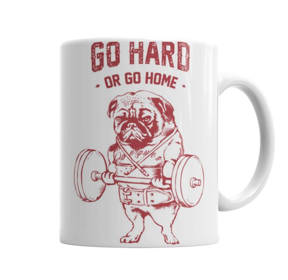 Pug Bodybuilder Sıkı Çalış Yada Git Pug Köpek Kupa Bardak