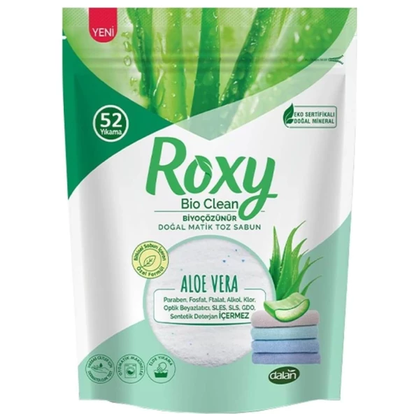 Roxy Bio Clean Doğal Matik Toz Sabun Aloe Vera 1600 Gr