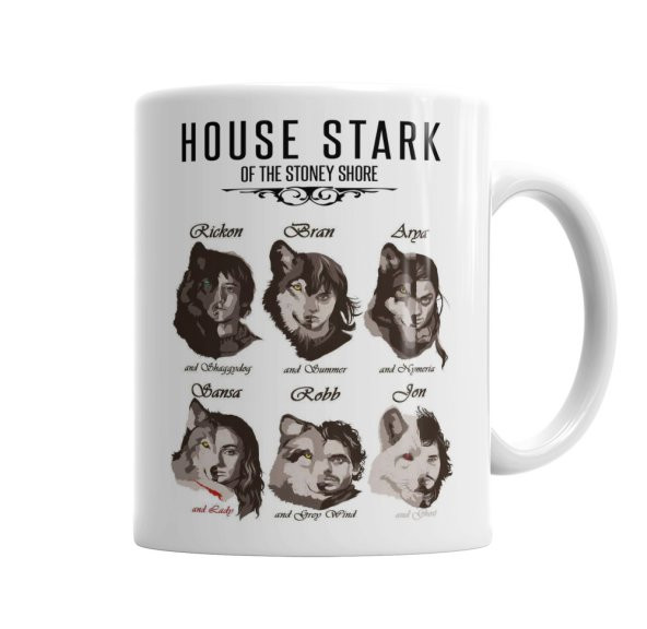 Game Of Thrones Stark Children And Wolves Kupa Bardak Porselen