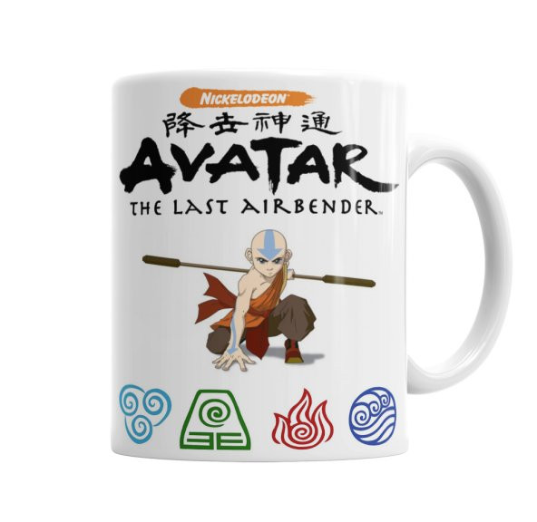 Avatar Anime Element Fire Water Earth Thunder Wind Kupa Bardak
