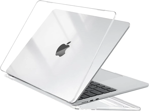 MacBook Air 13.3" 2020 M1 Çip ile Uyumlu Şeffaf Dayanıklı Koruyucu Kılıf, Ultra İnce Kabuk Koruma Sert Kapak A1932 A2174 A2179 A2337