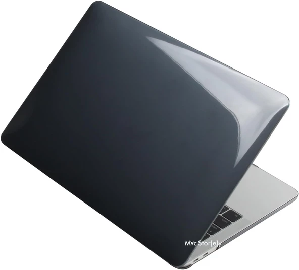 Macbook Air M2 Kılıf 13.6 inç Kristal Parlak Kılıf A2681 A3113 ile Uyumlu Siyah