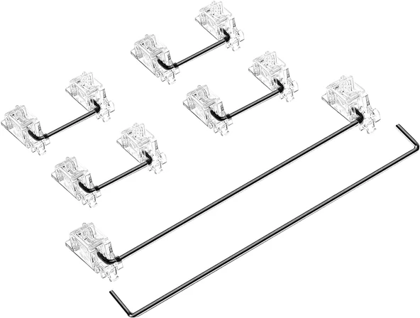 V2 PCB Mount Screw-in Stabilizatör 2u 6.25u 7u Keycap Stabilizer Mekanik Klavyeler Stabilizatör Seti %40 / %60 / %75 ve TKL Layout (Clear) için