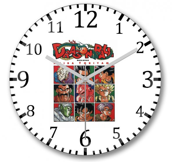 Dragon Ball Z Membros Quadro Duvar Saati Bombeli Gercek Cam