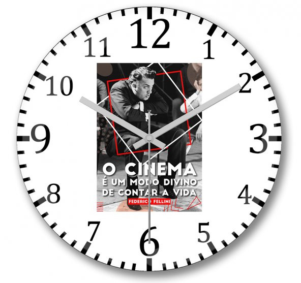 Federico Fellini Duvar Saati Bombeli Gercek Cam