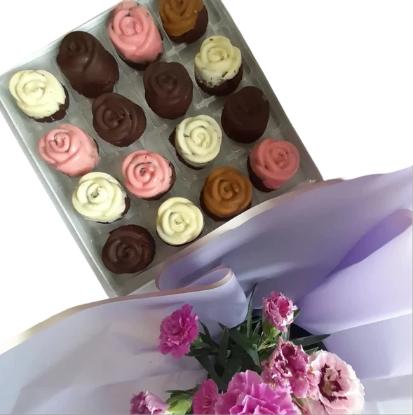 Chocoluxtr Rose Kek 16 lı