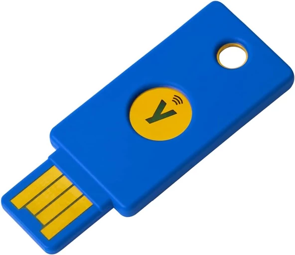 Security Key NFC - Two Factor Authentication USB and NFC Security Key, Fits USB-A Ports and Works with Supported NFC Mobile Devices – FIDO U2F and FIDO2 Certified - More Than a Password, Mavi