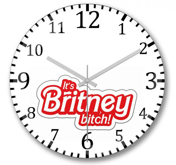 Britney Duvar Saati Bombeli Gercek Cam
