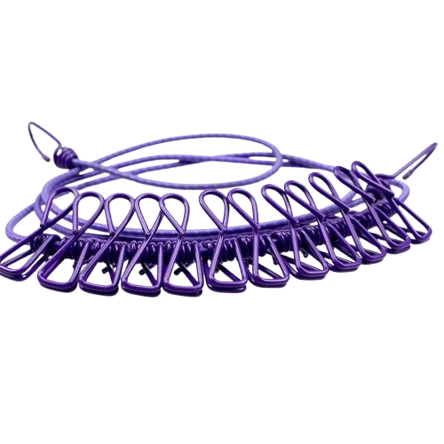 Mandalı Çamaşır İpi Taşınabilir Seyahat Çamaşır İpi 12 Klipsli Lastikli Çamaşır Mandalları