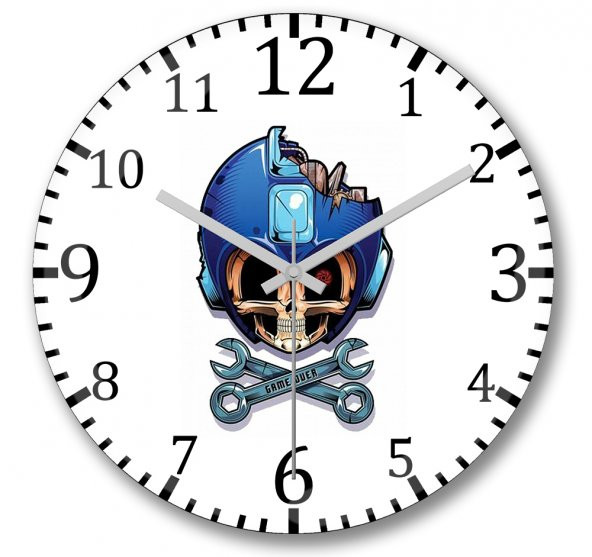 Mega Man Game Over Duvar Saati Bombeli Gercek Cam - 1