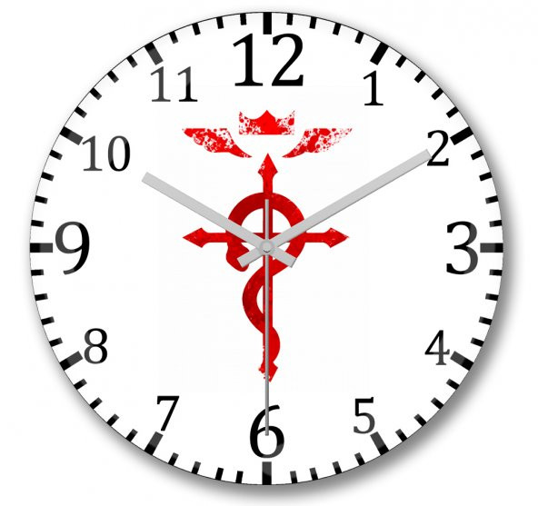 Cross of Flamel Fullmetal Alchemist Duvar Saati Bombeli Gercek C - 1