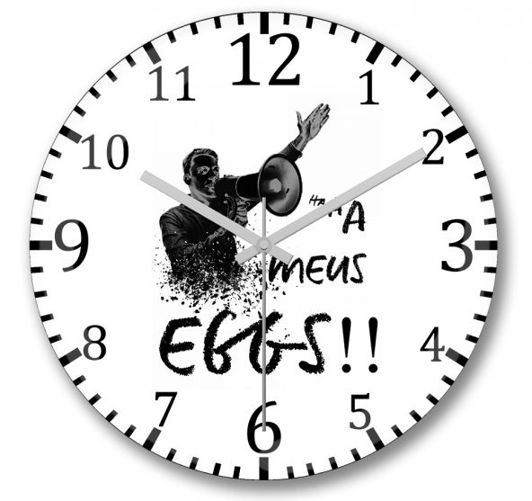 A Meus Egg Duvar Saati Bombeli Gercek Cam
