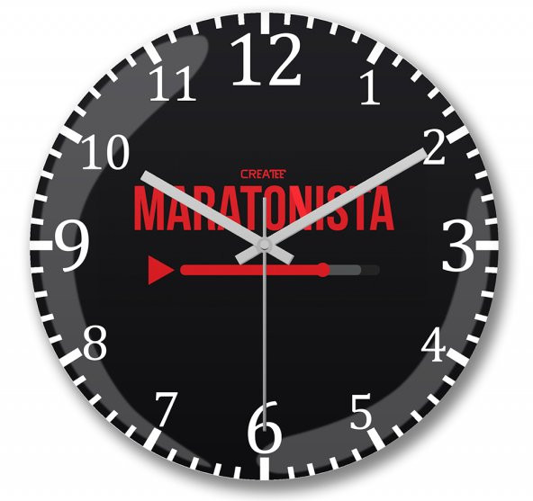 Createe The Maratonista 1 Duvar Saati Bombeli Gercek Cam