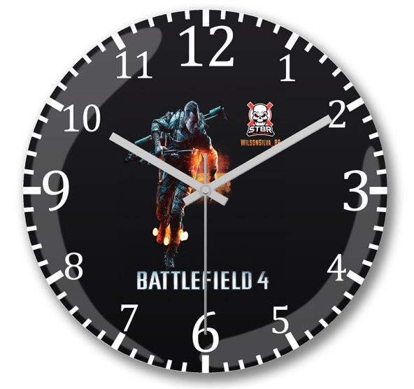 Battlefıeld 4 STBR Soldado Duvar Saati Bombeli Gercek Cam