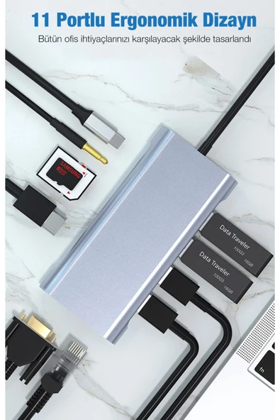 Type C 100w Sd,tf 3.0 Type-c Dönüştürücü Mac Os Uyumlu Çoklayıcı Çoğaltıcı Hub Adaptör