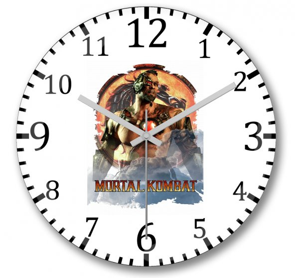 Mortal Kombat Kano Game Duvar Saati Bombeli Gercek Cam