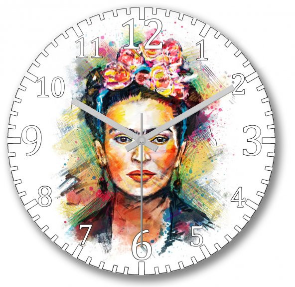 Frida Kahlo Duvar Saati Bombeli Gercek CamÜcretsiz Kargo - 1