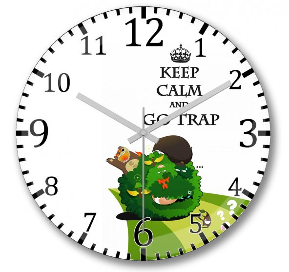 A Melhor Trap Keep Calm Duvar Saati Bombeli Gercek Cam - 1