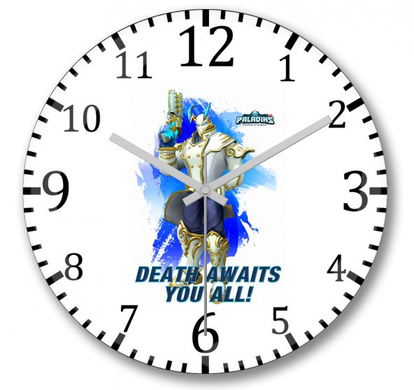 Androxus Paladins Duvar Saati Bombeli Gercek Cam