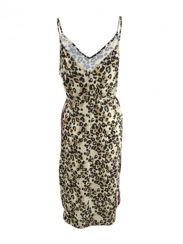 Leopar Baskılı Plaj Elbisesi - 4