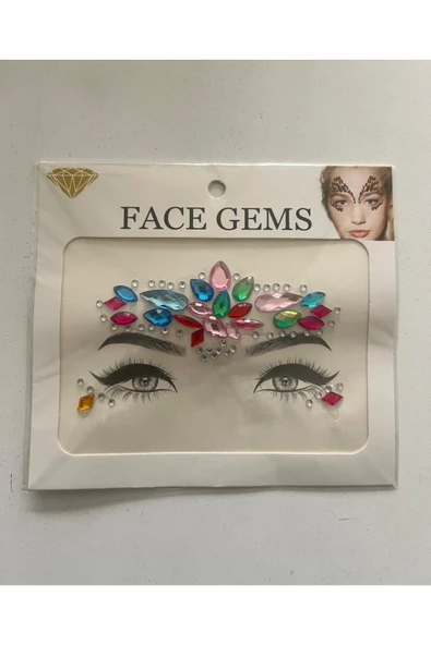 Face Sticker Renkli Yapışkanlı Yüz Taşı Yüz Süsleme Taşları