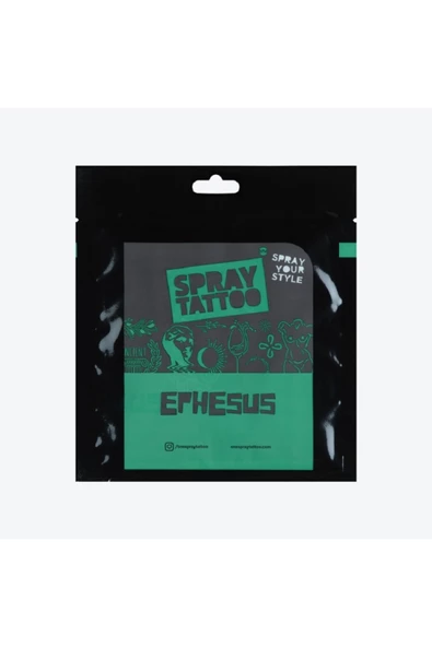 Ephesus City Pack Spray Tattoo Geçici Dövme Seti 11 Desen 1 Siyah Sprey - 3