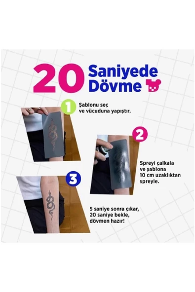 İstanbul City Pack Geçici Dövme Şablon Seti 19 Desen Spreysiz Sadece Şablon - Resim 3