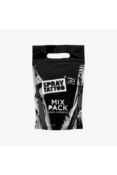 Stemix Tanışma Paketi Dövme Şablon Seti ve Siyah Sprey ve 18 şablon - 3