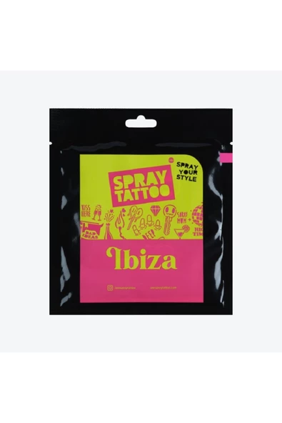 Ibıza City Pack Geçici Dövme Şablon Seti 13 Desen Spreysiz Sadece Şablon - Resim 2