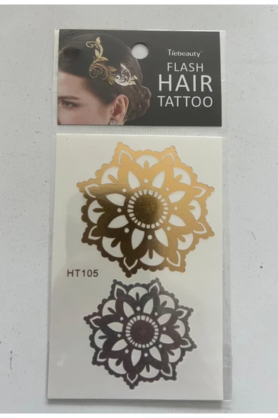 Saç Dövmesi Mandala Model Yapıştırma Saç Dövmesi