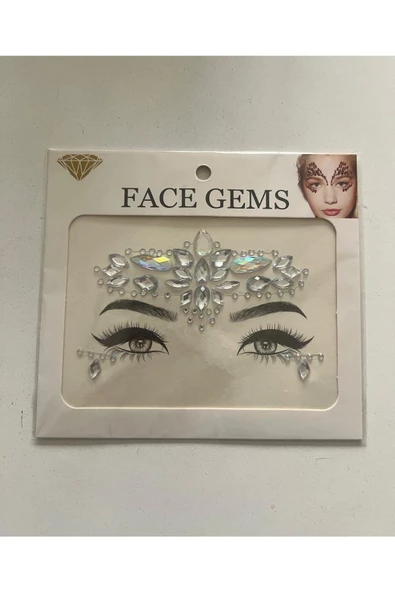 Face Sticker Renksiz Yapışkanlı Yüz Taşı Yüz Süsleme Taşları