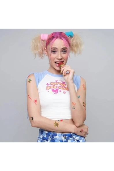 Wonderland City Pack Geçici Dövme Şablon Seti 28 Desen Spreysiz Sadece Şablon - Resim 3